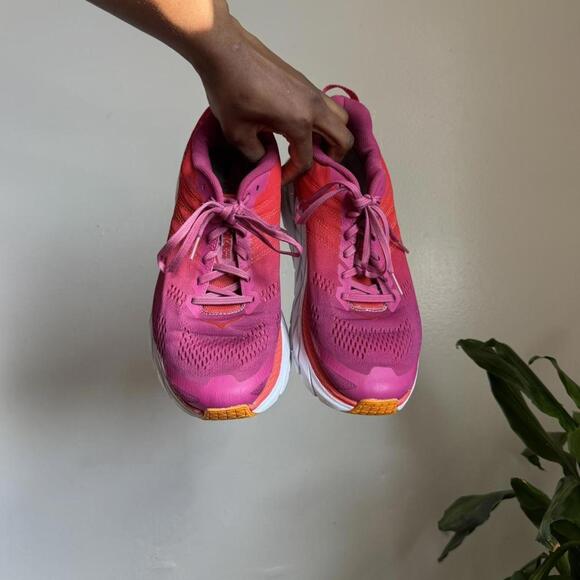 HOKA women’s Clifton 6 Wide - Ultra Magenta/Fusion Coral size 10 - Picture 4 of 8